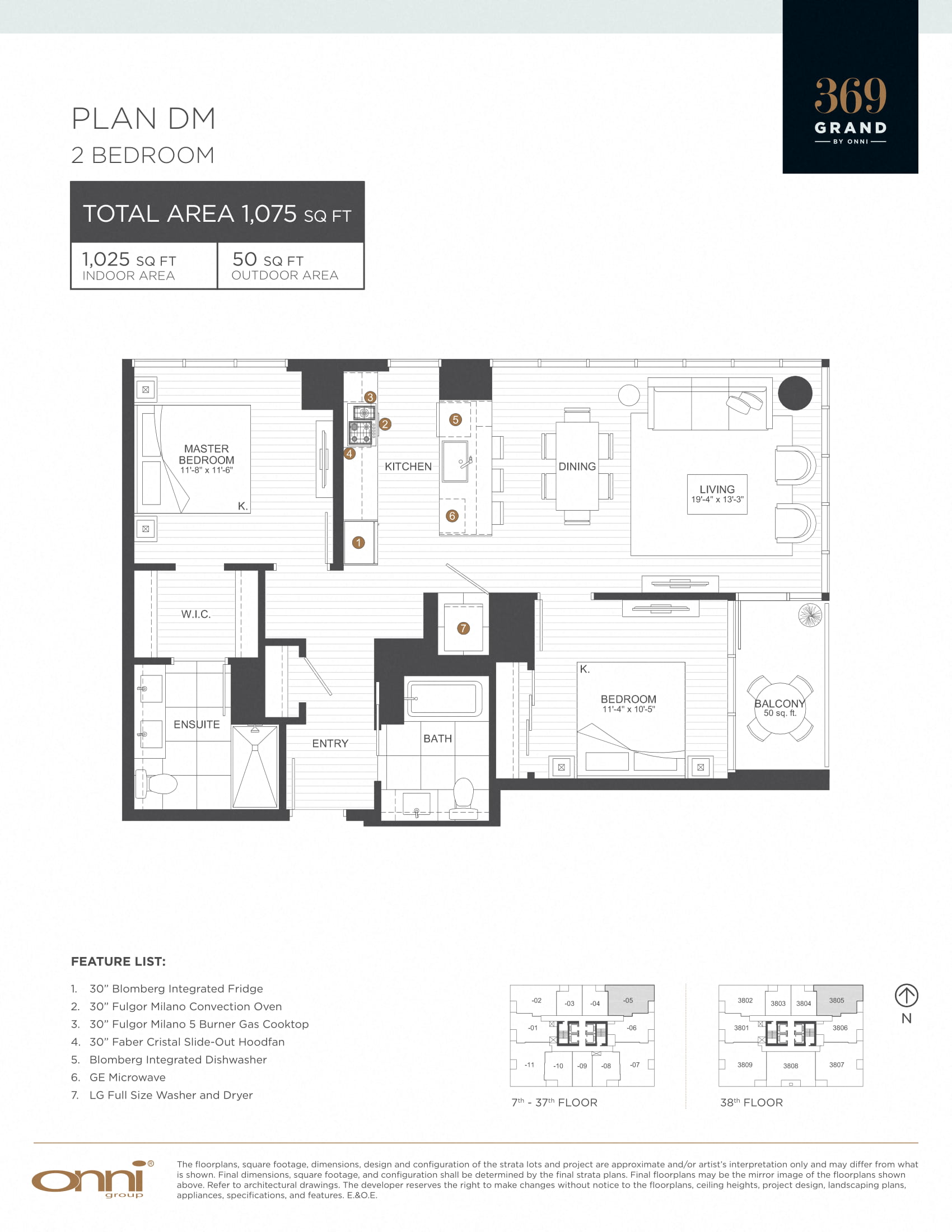 Floor plan for 2 beds, 2 baths, 1025 sqft